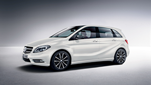 Mercedes-Benz B-Class White Mercedes-Benz B-Class rental at Mercedes-Benz Collision.